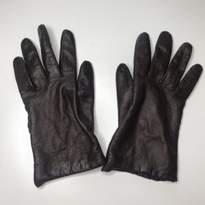 Franklin Simon womens Vintage Gloves Deep Brown Flawed-wear